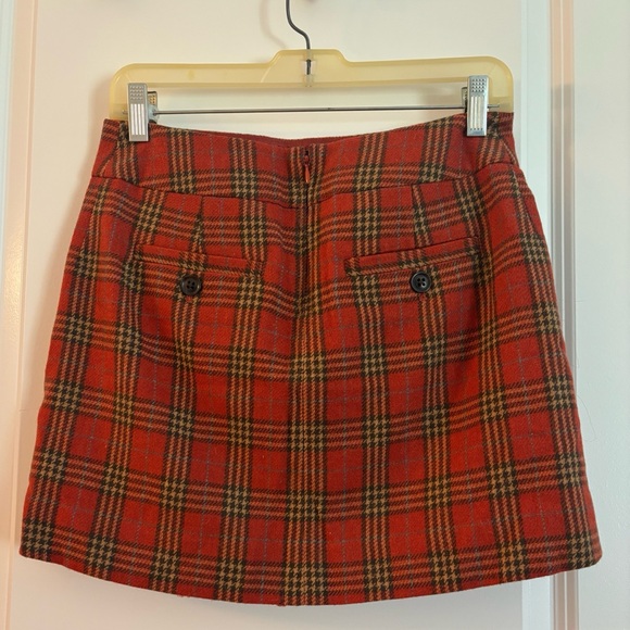 Plaid Red Skirt with Button Detail Gap - Picture 3 of 4